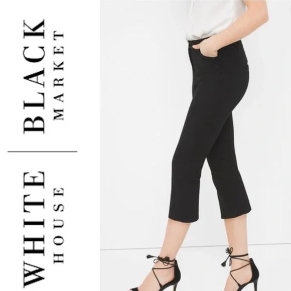 White House Black Market Pants - White House Black Market The Slim Crop Black Dress Pant - Size 0